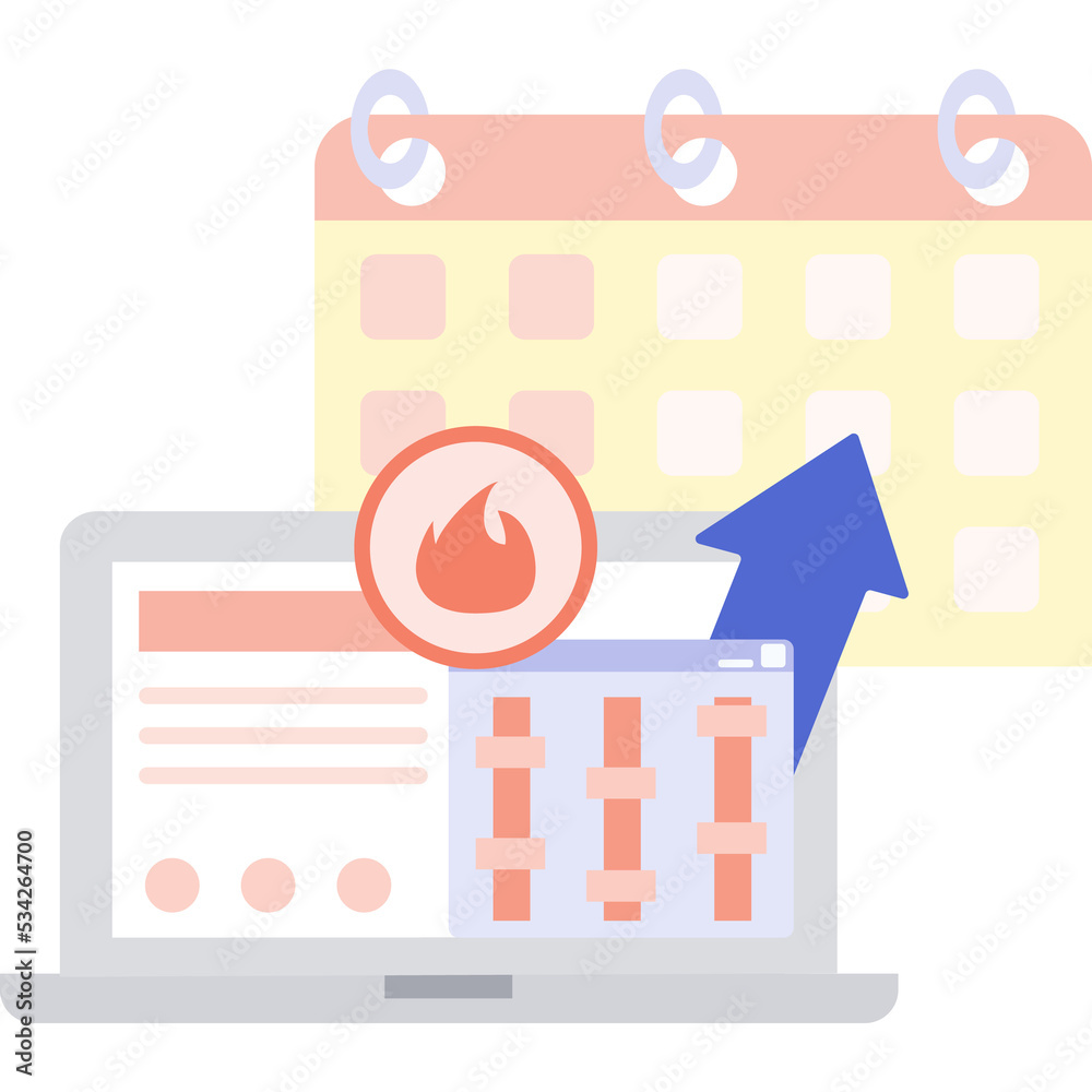 Deadline icon computer laptop flat vector on white Deadline icon computer laptop flat vector on white