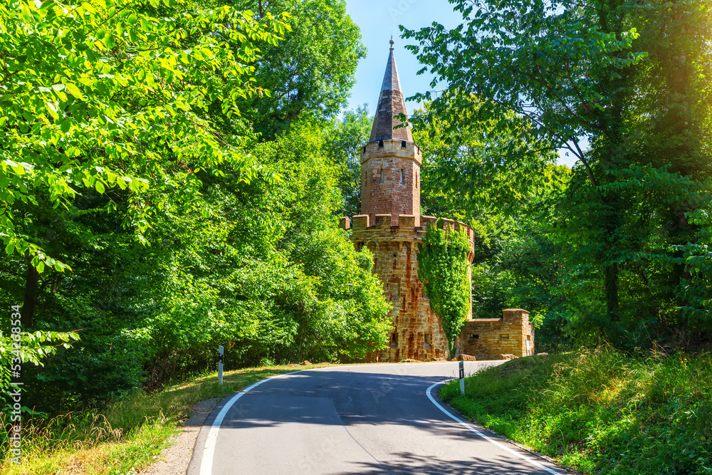 Beautiful medieval castle in the forest of Germany