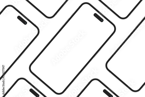 Realistic blank phone illustration. UI UX app presentation. 3D Render.