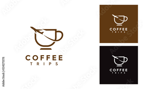 Coffee Trip simple logo vector