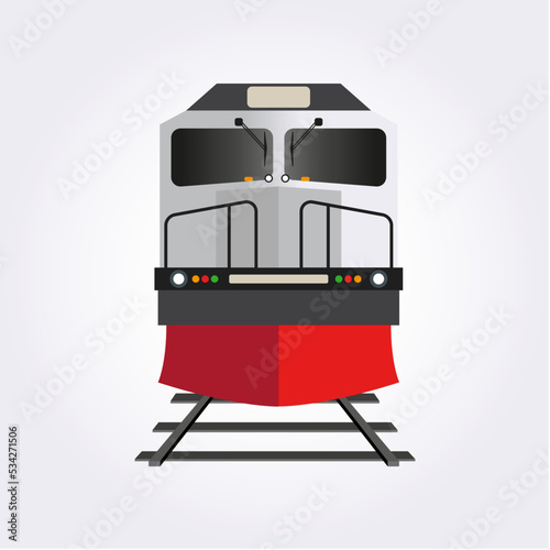 Electric diesel locomotive train vector illustration