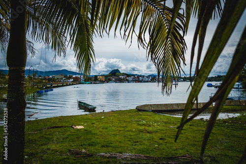 guatape Antioquia department medellin travel tourist destination for el penol rock attraction 