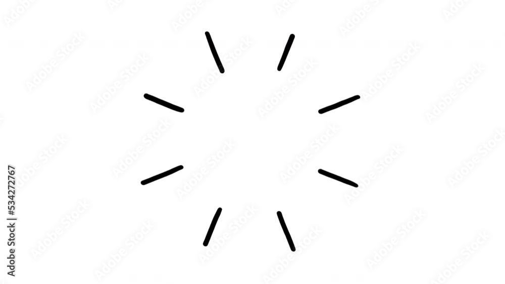 Circle of doodle accents, hand drawn stop motion animation on a white background