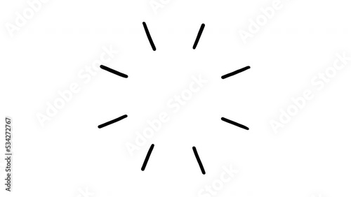 Circle of doodle accents, hand drawn stop motion animation on a white background