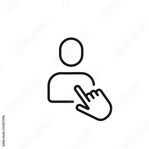Candidate selection linear icon. Search for an employee. Thin line customizable illustration. Contour symbol. Vector isolated outline drawing. Editable stroke