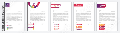 Minimalist concept business style letterhead template design.Clean and Professional & modern letterhead template design with geometric shapes. Vector graphic design.