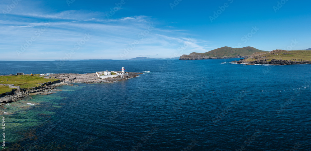 aerial view of the historic Valentia Island Lighthouse in County Kerry of western Ireland aerial view of the historic Valentia Island Lighthouse in County Kerry of western Ireland