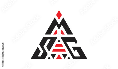 Creative triangle  MSG three letter logo  design