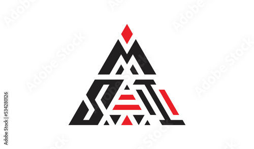 Creative triangle  MSI three letter logo  design photo