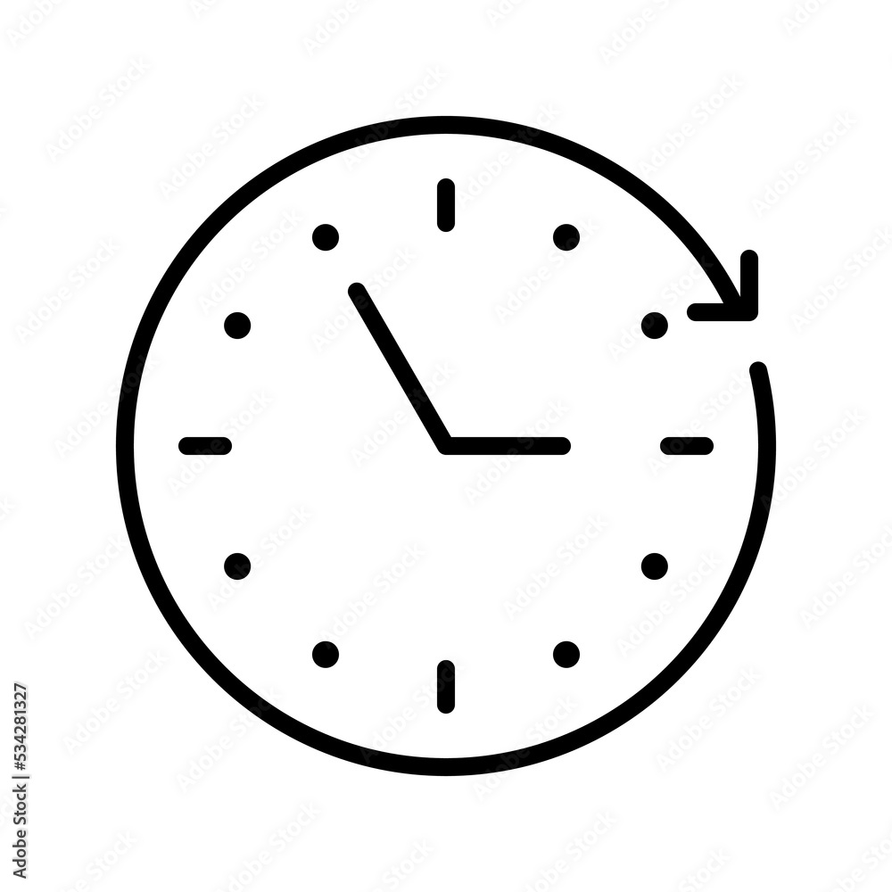 Icon Clock Hour Watch Time Monoline Style Icon Clock Hour Watch Time Monoline Style