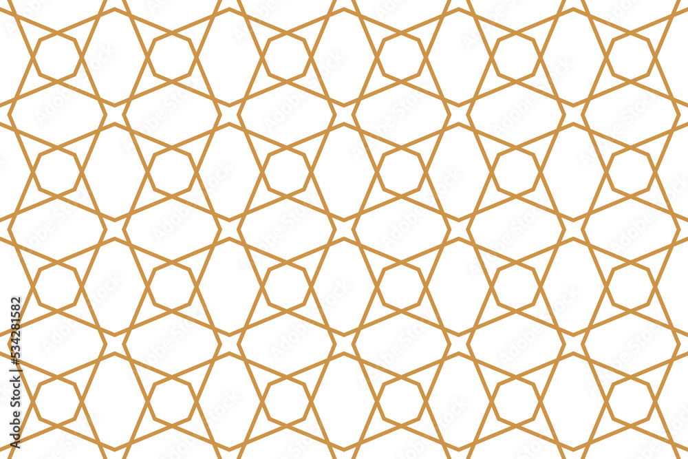Fototapeta premium The geometric pattern with lines. Seamless vector background. White and gold texture. Graphic modern pattern. Simple lattice graphic design