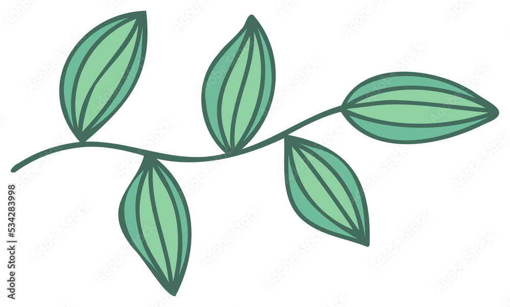 Plant illustration. Nature design element. PNG with transparent background.