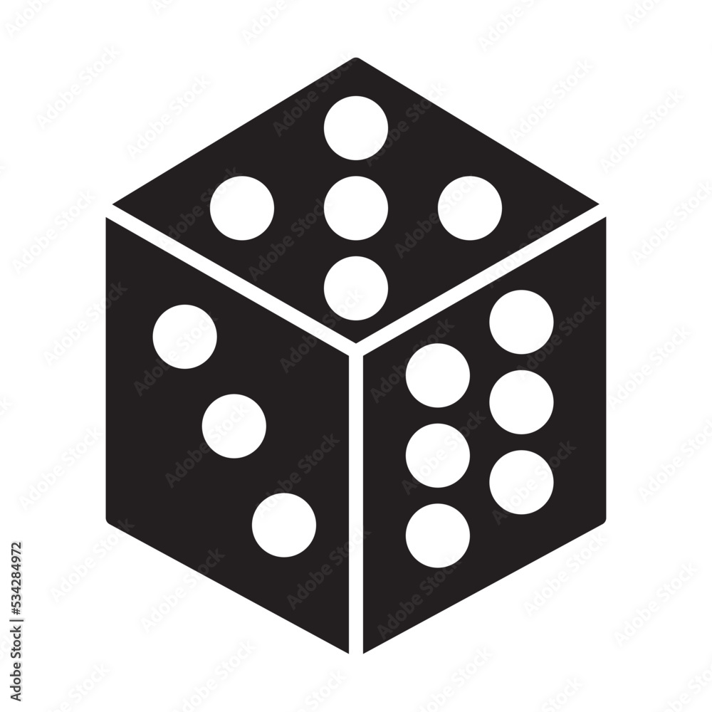 Dice Icon Vector Illustration in Trendy Flat Design Style Dice Icon Vector Illustration in Trendy Flat Design Style