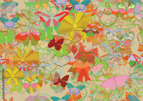 Background pattern abstract seamless design texture. Theme is about wildlife, dressing, gorgeous, Red Admiral
