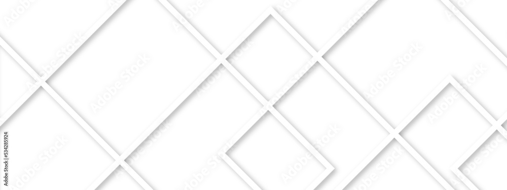 Abstract white and grey geometric overlapping square pattern, design of technology background with shadow. Vector illustration. You can use for add, poster, design artwork, template, banner, wallpaper Abstract white and grey geometric overlapping square pattern, design of technology background with shadow. Vector illustration. You can use for add, poster, design artwork, template, banner, wallpaper