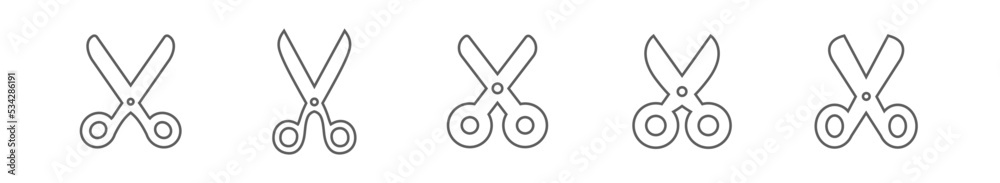 Scissors vector icon set. Pictogram of scissor. Symbol of cutting. Scissors vector icon set. Pictogram of scissor. Symbol of cutting.