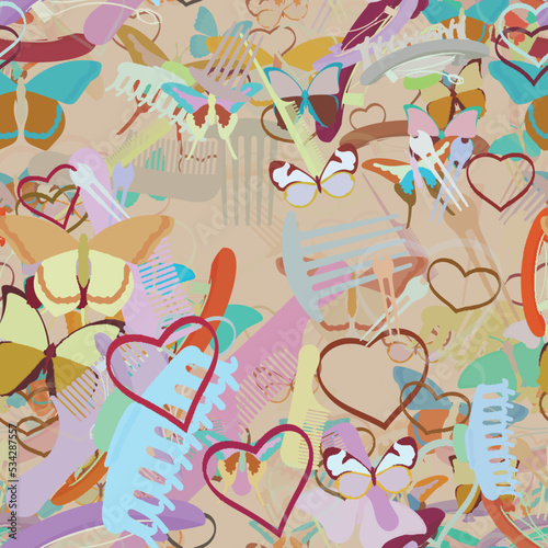 Background pattern abstract seamless design texture. Theme is about ornate, fly, various, wildlife, Red Admiral