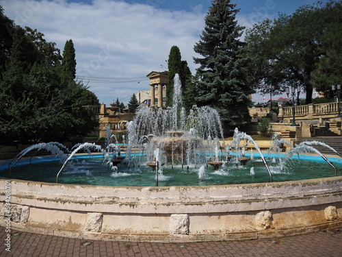 City fountain in the resort town of Essentuki, Russia.