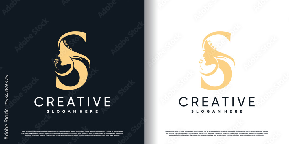 letter logo s with beauty concept Premium Vector Stock Vector | Adobe Stock
