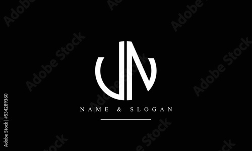 UN, NU, U, N abstract letters logo monogram