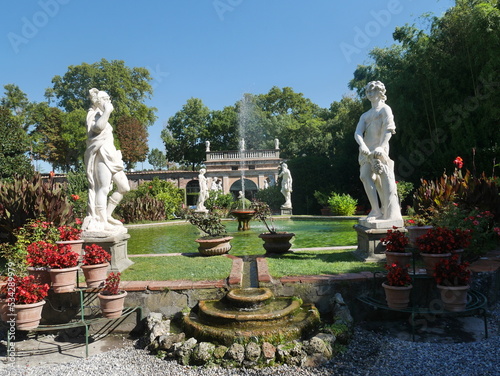 fountain in the park, palazzo Pfanner, Lucca photo