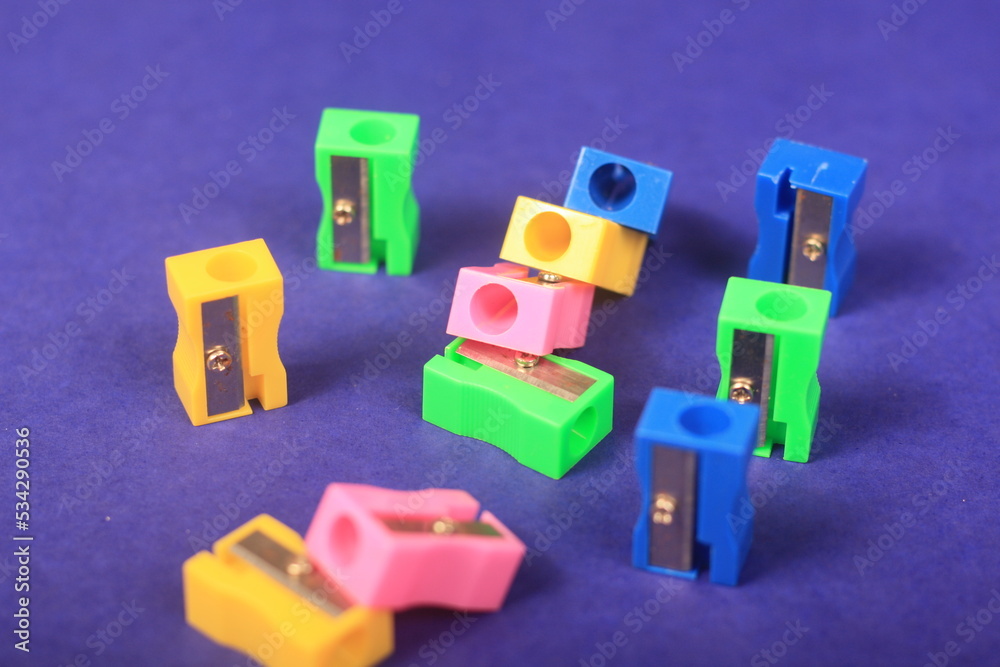 Obraz premium sharpeners on blue background