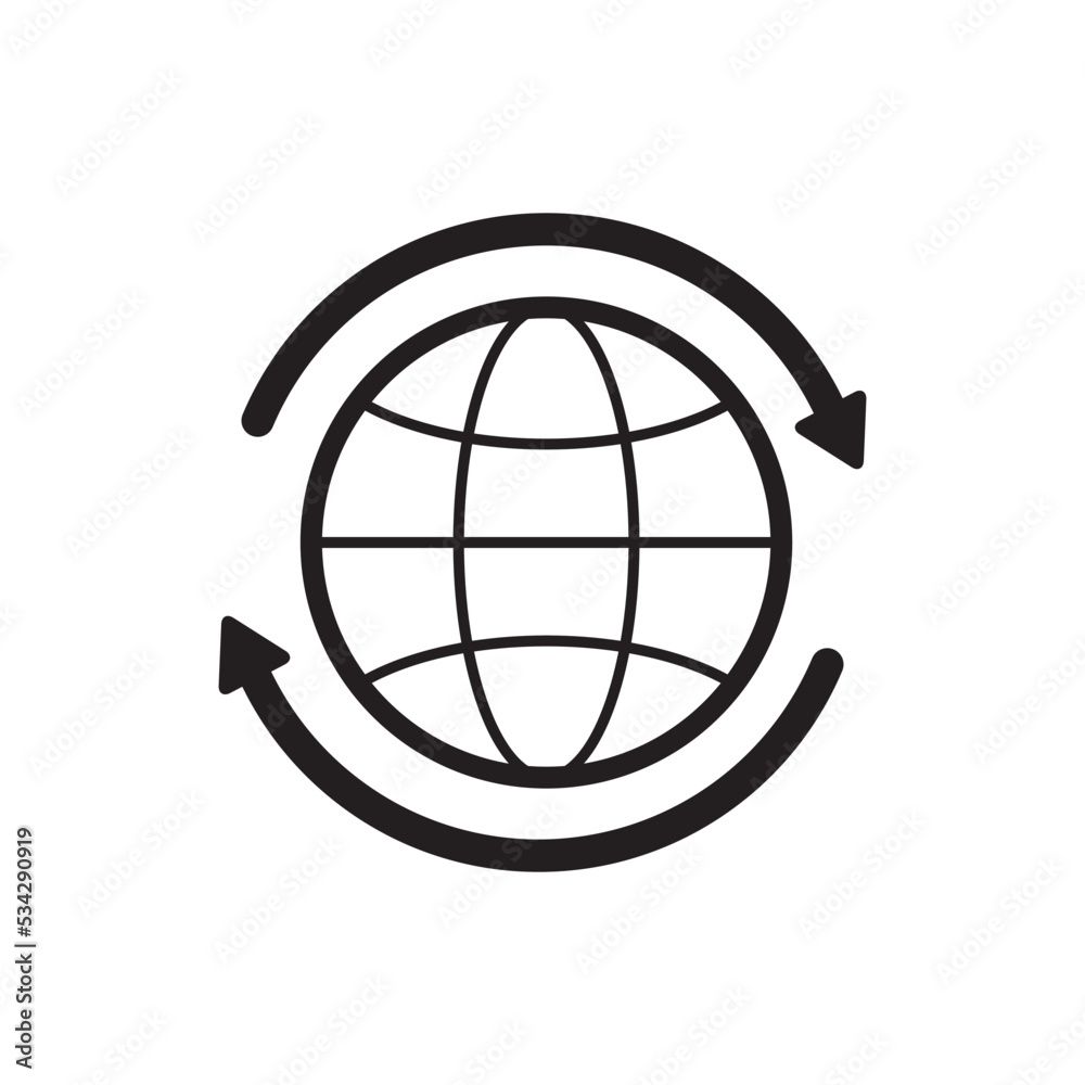 Globe Icon Flat Vector Illustration Globe Icon Flat Vector Illustration