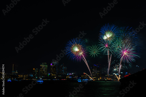 FIREWORKS FESTIVAL PATTAYA IN THAILAND.