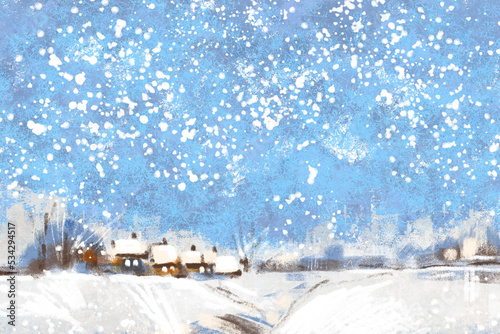 Background with winter landscape