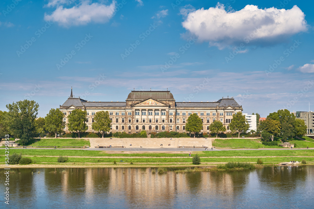 old building on the bank of the elbe river in dresden