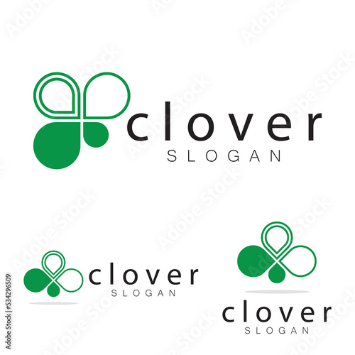 logo design inspiration icon illustration template vector clover or moringa leaves, for natural product design, health, medicine, clover and moringa agriculture, medicinal capsules