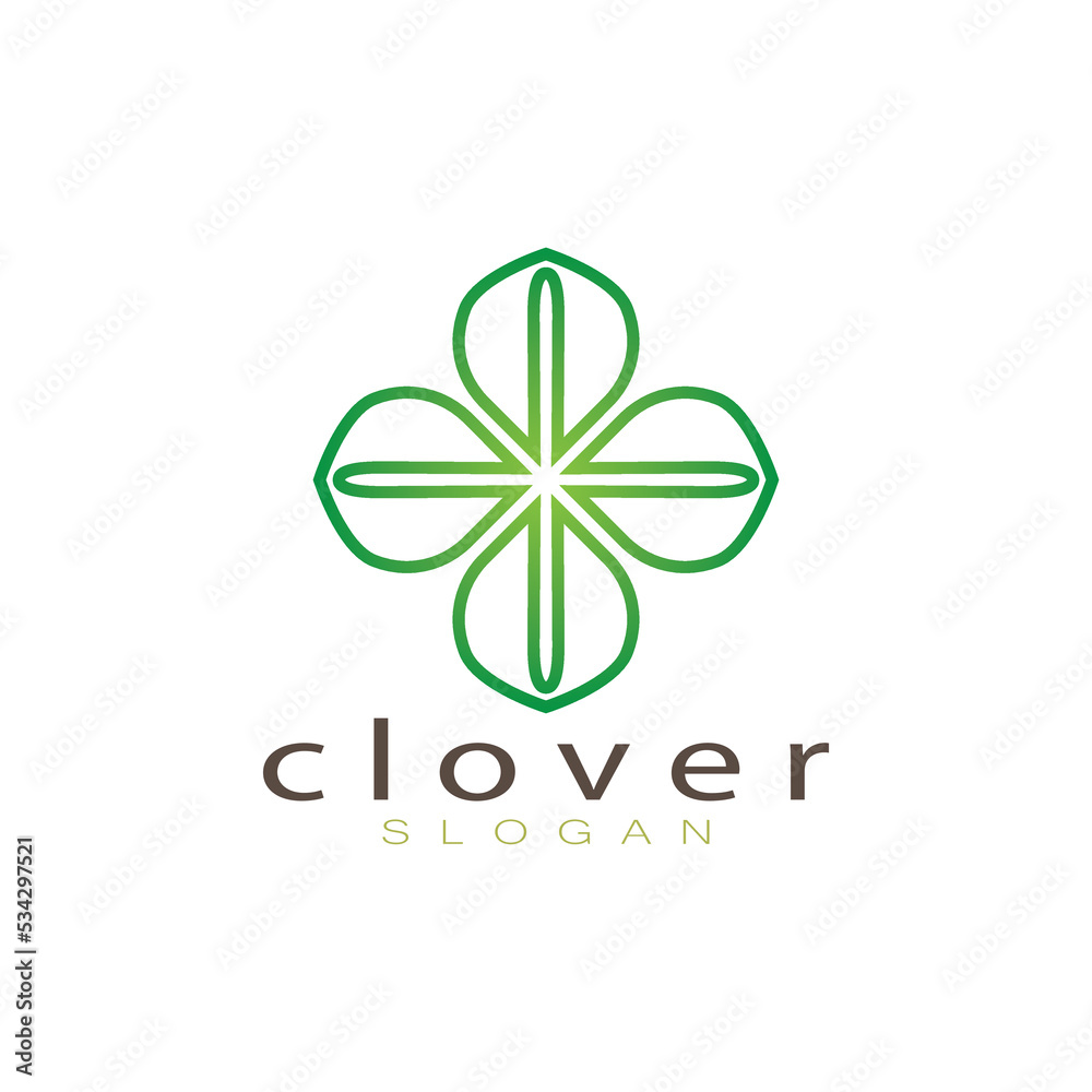 logo design inspiration icon illustration template vector clover or moringa leaves, for natural product design, health, medicine, clover and moringa agriculture, medicinal capsules