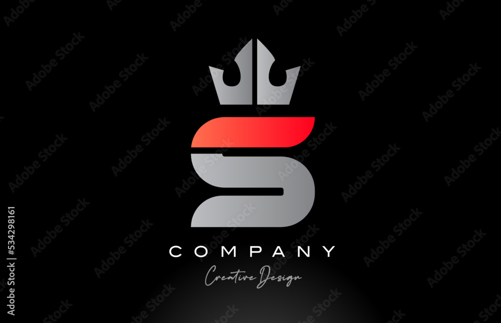 orange S alphabet letter logo icon design with king crown. Creative template for company orange S alphabet letter logo icon design with king crown. Creative template for company