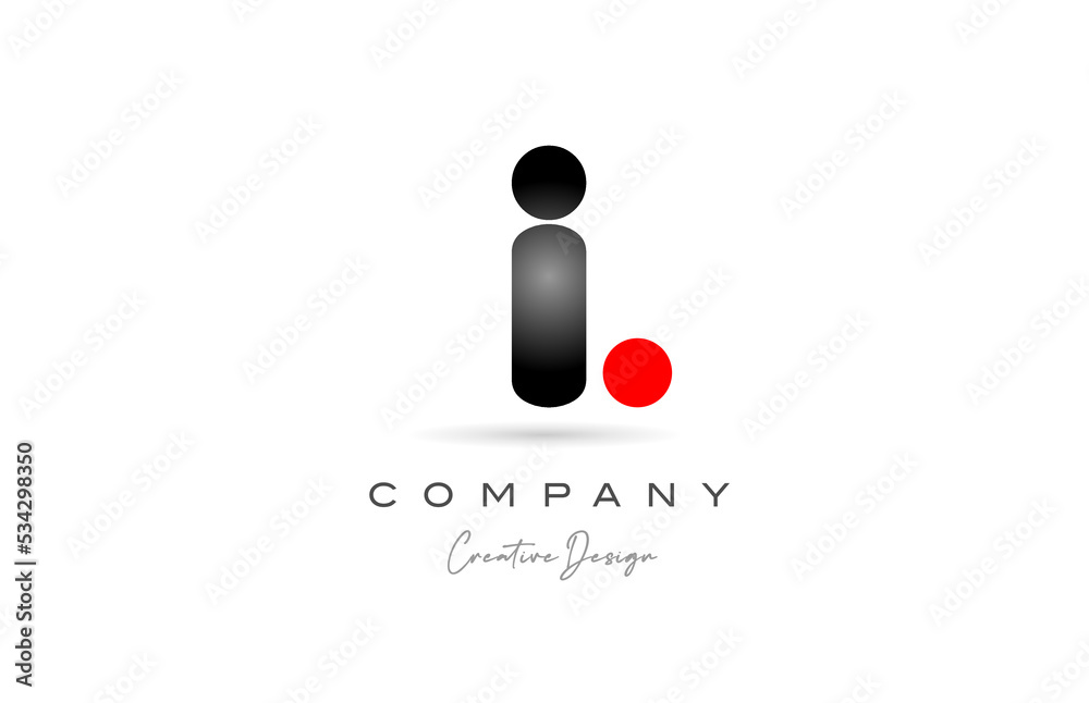 red black dot I alphabet letter logo icon design with gradient. Creative template for business and company red black dot I alphabet letter logo icon design with gradient. Creative template for business and company