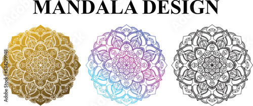 mandala design pattern ornament set
