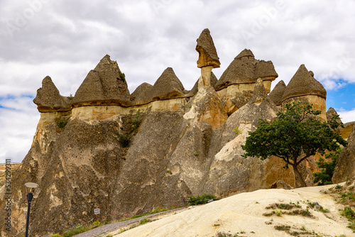 tuff formations in the rose vally in cappadocia. photo