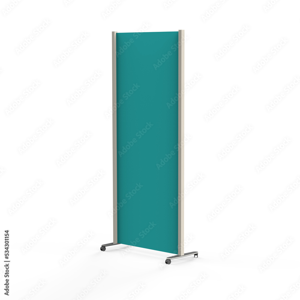 Empty Mock-up for customizable vertical advertising display stand pylon wheels Empty Mock-up for customizable vertical advertising display stand pylon wheels