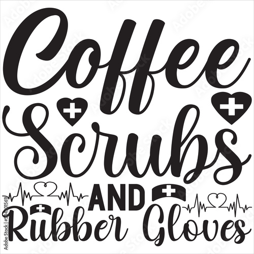Coffee scrubs and rubber gloves