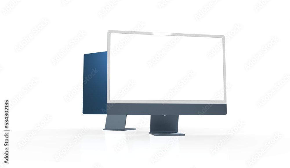 Mockup of modern desktop computer isolated Mockup of modern desktop computer isolated