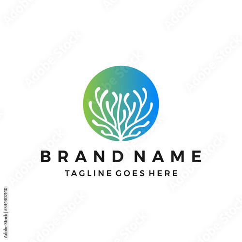 coral silhouette, coral design logo icon vector illustration