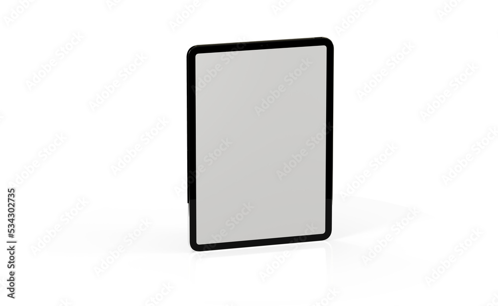 Modern tablet computer stand with blank screen isolated on white background Modern tablet computer stand with blank screen isolated on white background