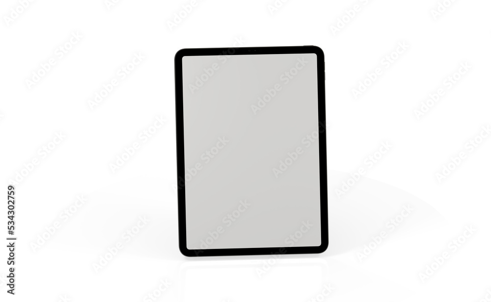 Photo 3D brandless tablet with empty screen isolated Photo 3D brandless tablet with empty screen isolated