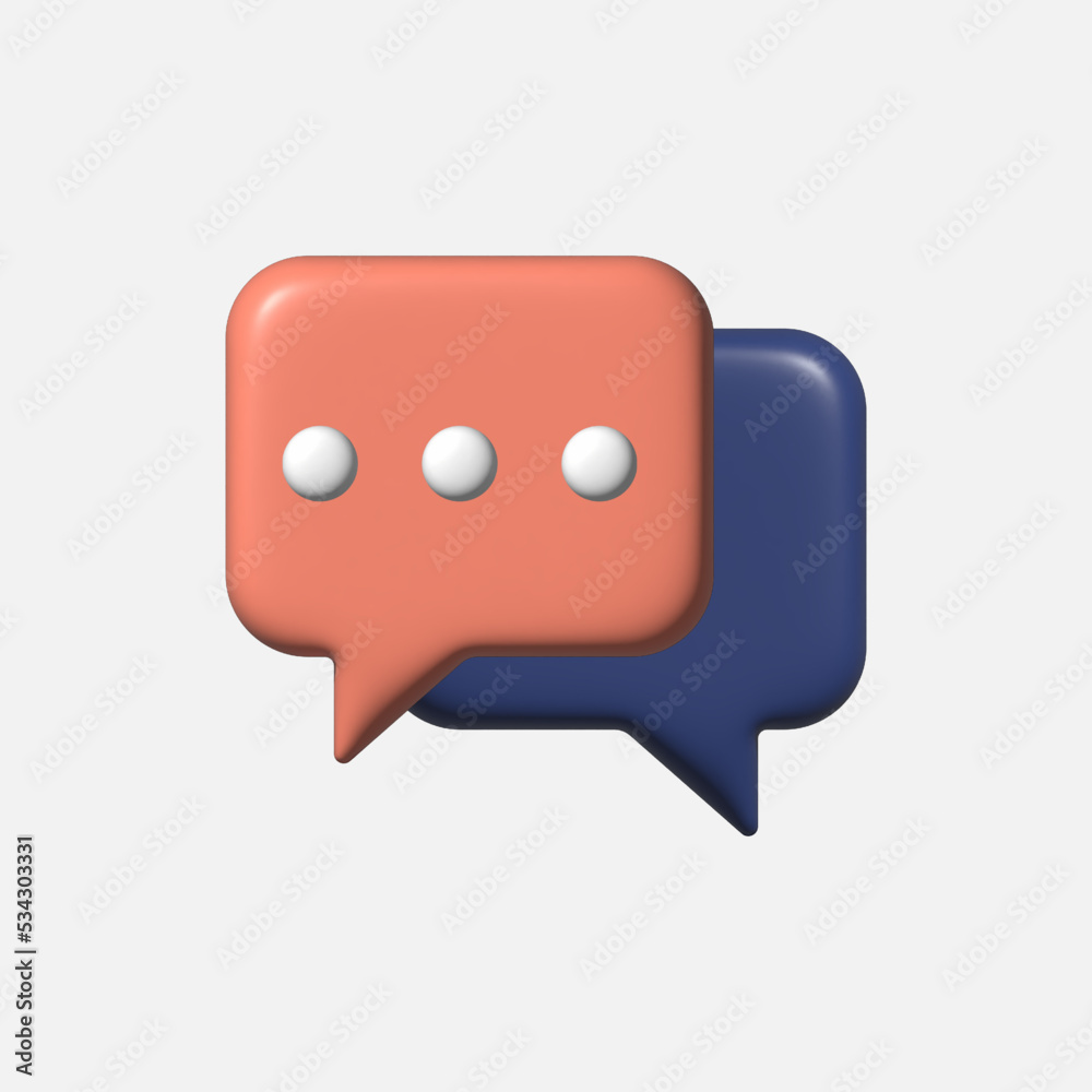 Dialog cloud. Vector 3d illustration. Chat icon, isolated graphic object. Dialog cloud. Vector 3d illustration. Chat icon, isolated graphic object.