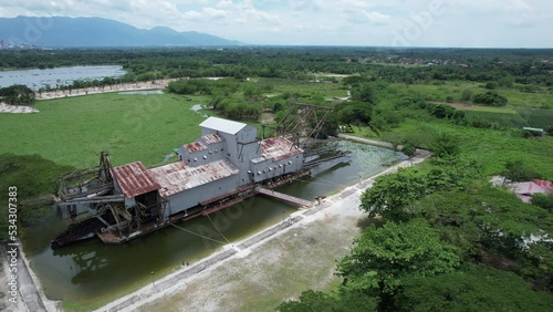 Ipoh, Malaysia - September 24, 2022: The Historical Tin Dredge  photo