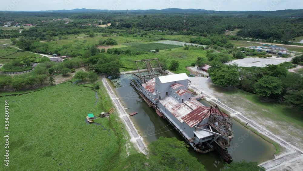 Ipoh, Malaysia - September 24, 2022: The Historical Tin Dredge Ipoh, Malaysia - September 24, 2022: The Historical Tin Dredge