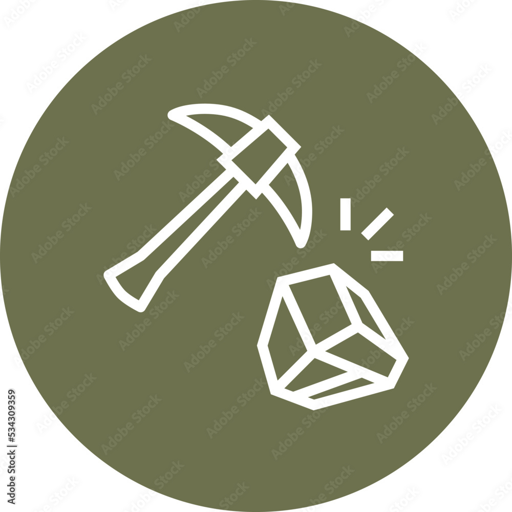 Pickaxe Gem Miner Outline Icon Pickaxe Gem Miner Outline Icon