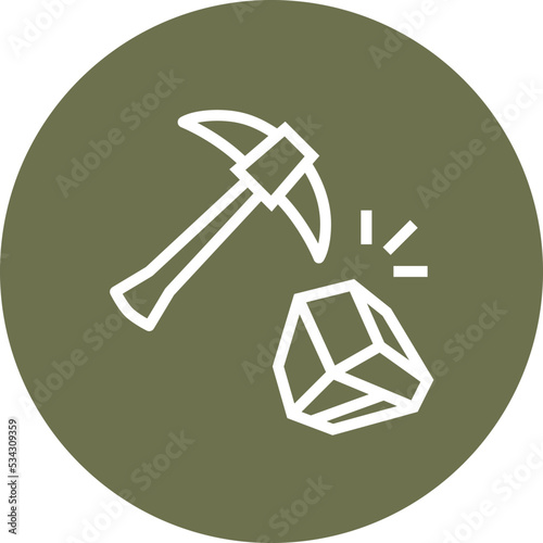 Pickaxe Gem Miner Outline Icon