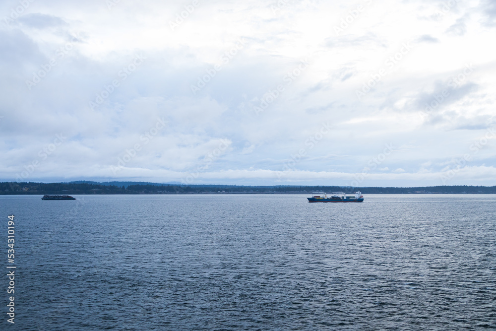 Barge on the lake in Alaska
