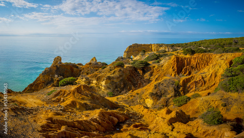 Εκτύπωση καμβά Panorama landscape on the seven hanging valleys famous hike on the Algarve coast in Portugal
