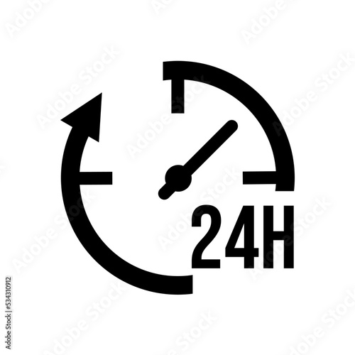 24 h, dwadzieścia cztery godziny, zegar, doba, ikona